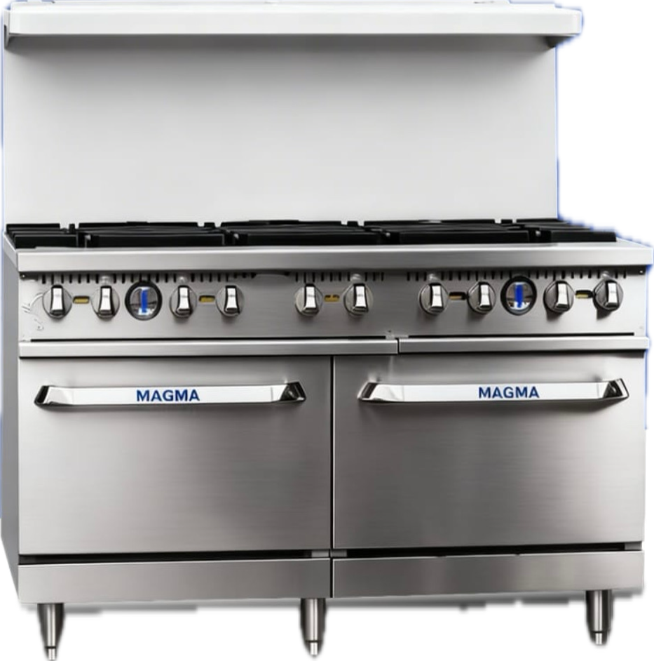 [60"] Cocina a gas de 10 hornillas y 02 hornos